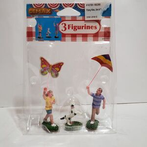 NEW Lemax Summer Americana Flying Kites Village 3PC Figurine Set #52726
